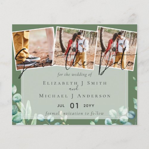 Eucalyptus Greenery PHOTO Engagement Save Dates