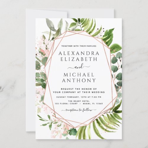 Eucalyptus Greenery Photo Foliage Elegant Wedding Invitation