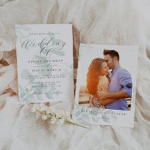 Eucalyptus Greenery Photo Wedding Invitation