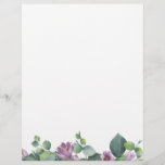 Eucalyptus Greenery Purple Floral Letterhead<br><div class="desc">Featuring greenery and purple foliage,  this elegant stationery is perfect for everyday use</div>