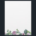 Eucalyptus Greenery Purple Floral Letterhead<br><div class="desc">Featuring greenery and purple foliage,  this elegant stationery is perfect for everyday use</div>
