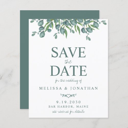 Eucalyptus Greenery QR Code Budget Save The Date