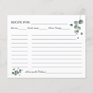 Eucalyptus greenery Recipe card Flyer
