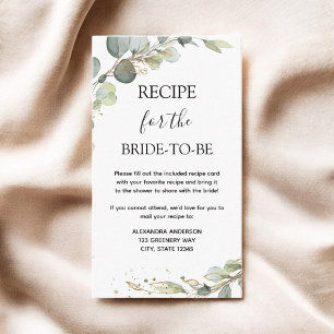 Eucalyptus Greenery Recipe for Bride to Be Enclosure Card