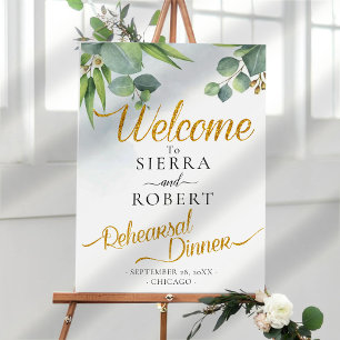 Eucalyptus Greenery Rehearsal Dinner Welcome Sign