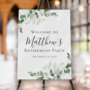 Eucalyptus Greenery Retirement Party Welcome Sign