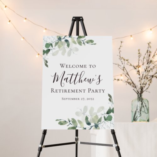 Eucalyptus Greenery Retirement Party Welcome Sign