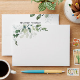 Eucalyptus Greenery Return Address Envelope