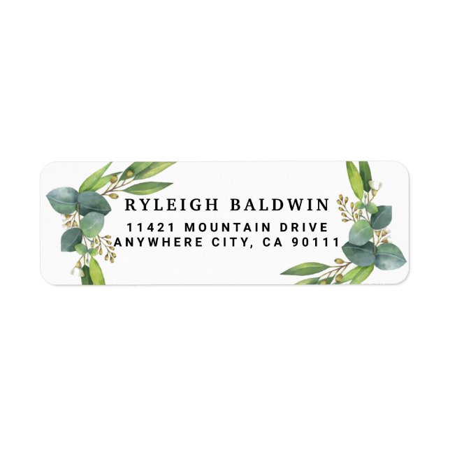 Eucalyptus Greenery Return Address Label (Front)