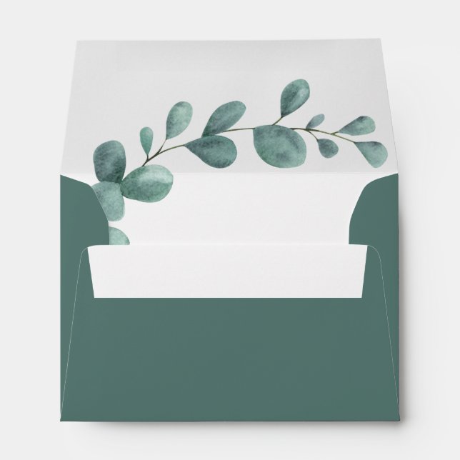 Eucalyptus Greenery Return Address Wedding Envelope (Back (Bottom))