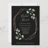 Eucalyptus Greenery | Rose Gold Geo Bridal Shower Invitation (Front)