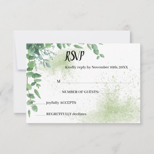 Eucalyptus Greenery RSVP Wedding Response Card