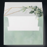 Eucalyptus Greenery Rustic Geometric Wedding Envel Envelope<br><div class="desc">Elegant and modern spring / midsummer wedding invitation envelope features a bouquet of soft watercolor greenery lush green leaves / botanical leaves / eucalyptus and gold geometric frame . Please find more matching designs and variations from my "blissweddingpaperie" store. And feel free to contact me for further customization or matching...</div>
