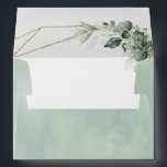Eucalyptus Greenery Rustic Geometric Wedding Envel Envelope<br><div class="desc">Elegant and modern spring / midsummer wedding invitation envelope features a bouquet of soft watercolor greenery lush green leaves / botanical leaves / eucalyptus and gold geometric frame . Please find more matching designs and variations from my "blissweddingpaperie" store. And feel free to contact me for further customization or matching...</div>