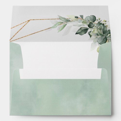 Eucalyptus Greenery Rustic Geometric Wedding Envel Envelope