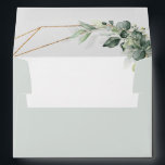 Eucalyptus Greenery Rustic Geometric Wedding Envelope<br><div class="desc">Elegant and modern spring / midsummer wedding invitation envelope features a bouquet of soft watercolor greenery lush green leaves / botanical leaves / eucalyptus and gold geometric frame . Please find more matching designs and variations from my "blissweddingpaperie" store. And feel free to contact me for further customization or matching...</div>