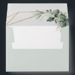 Eucalyptus Greenery Rustic Geometric Wedding Envelope<br><div class="desc">Elegant and modern spring / midsummer wedding invitation envelope features a bouquet of soft watercolor greenery lush green leaves / botanical leaves / eucalyptus and gold geometric frame . Please find more matching designs and variations from my "blissweddingpaperie" store. And feel free to contact me for further customization or matching...</div>