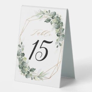 Eucalyptus Greenery Rustic Geometric Wedding Table Tent