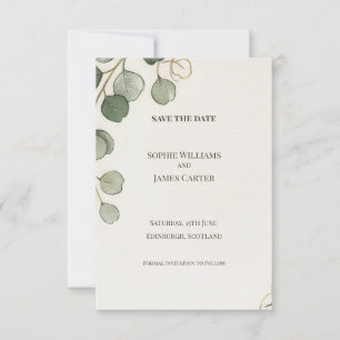 Eucalyptus Greenery Save The Date Card