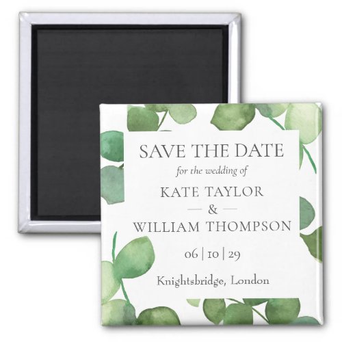 Eucalyptus Greenery Save the Date Magnet