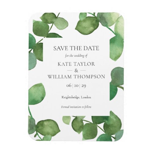 Eucalyptus Greenery Save the Date Magnet