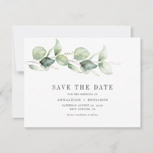 Eucalyptus Greenery Script Photo Save the Date