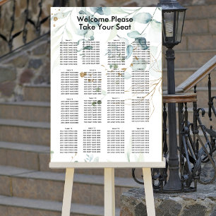 Eucalyptus greenery seating chart foam board