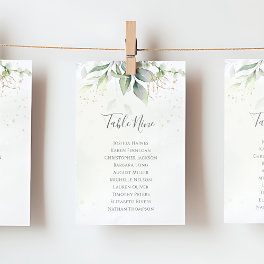 Eucalyptus Greenery Seating Chart Table Plan