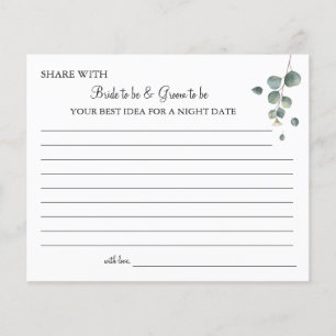 Eucalyptus greenery share a date night idea card flyer
