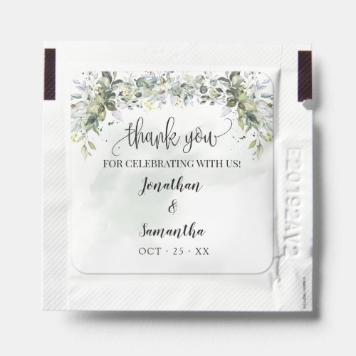 Eucalyptus greenery shower hand sanitizer packet