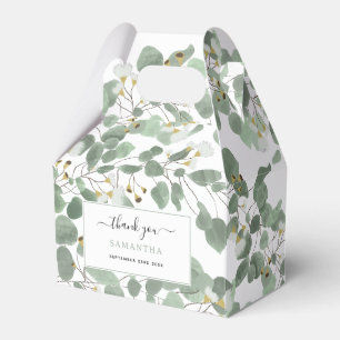 Eucalyptus Greenery Silver Dollar Gum Blossoms  Favor Boxes