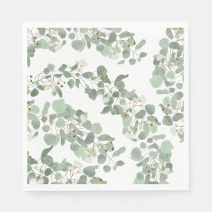 Eucalyptus Greenery Silver Dollar Gum Blossoms  Napkins