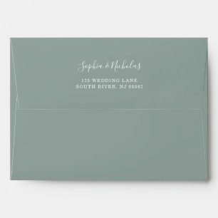 Eucalyptus Greenery Simple Green Wedding Envelope