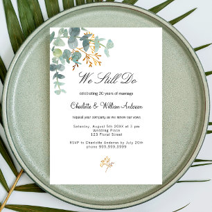 Eucalyptus greenery simple vow renewal luxury invitation