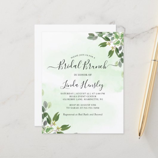 Eucalyptus Greenery Succulent bridal brunch (Front/Back In Situ)