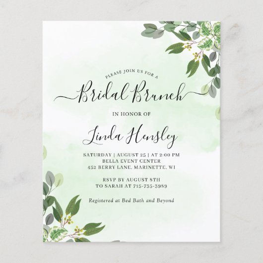 Eucalyptus Greenery Succulent bridal brunch (Front)