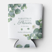 Eucalyptus Greenery Succulent Bridal Shower Can Cooler (Front)