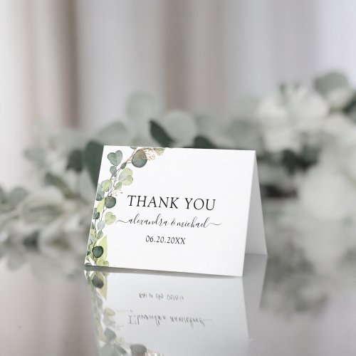 Eucalyptus Greenery Succulent Elegant Thank You