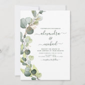 Eucalyptus Greenery Succulent Elegant Wedding Invitation (Front)
