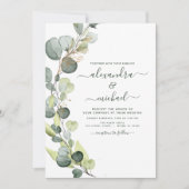 Eucalyptus Greenery Succulent Elegant Wedding Invitation (Front)