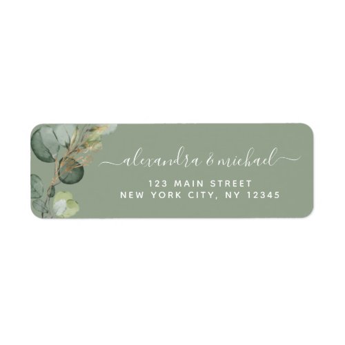 Eucalyptus Greenery Succulent Elegant Wedding Labe Label