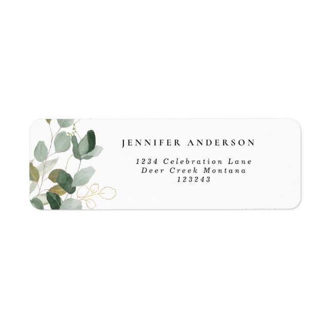 Eucalyptus Greenery Succulent  Label (Front)