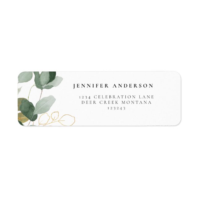 Eucalyptus Greenery Succulent  Label (Front)