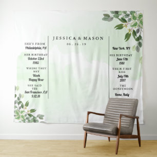 Eucalyptus Greenery Succulent Wedding Booth Tapestry