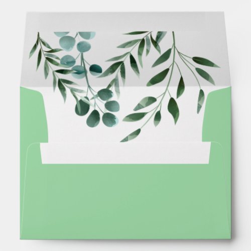 Eucalyptus Greenery Succulent Wedding Envelope