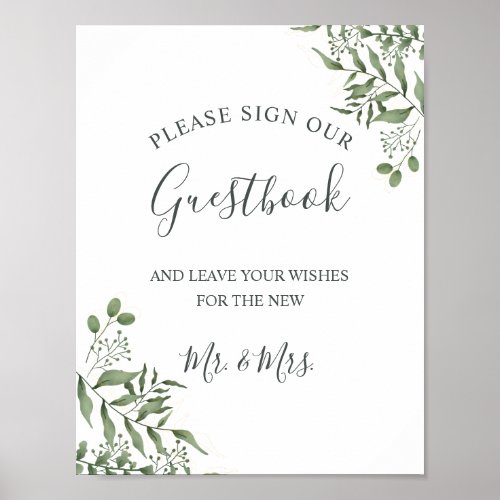 Eucalyptus Greenery Succulent Wedding Guestbook