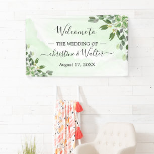 Eucalyptus Greenery Succulent Wedding Party Banner