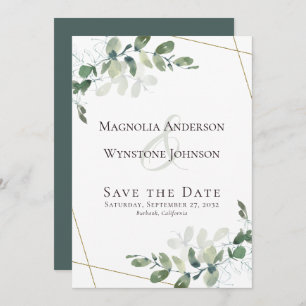 Eucalyptus Greenery Succulent Wedding Save The Dat Save The Date