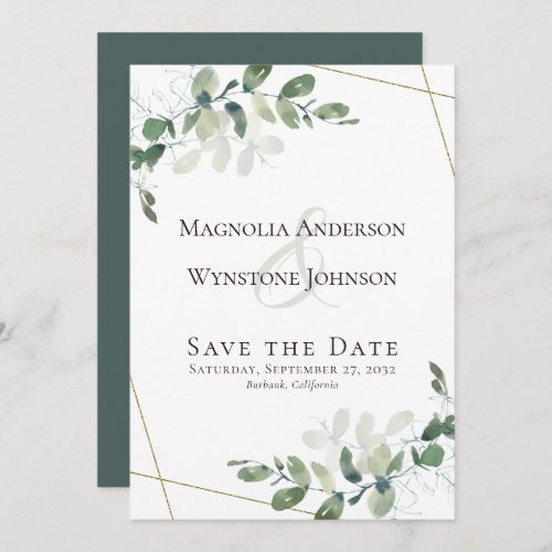 Eucalyptus Greenery Succulent Wedding Save The Dat Save The Date