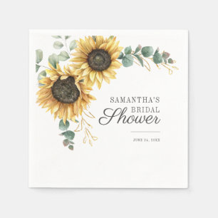 Eucalyptus Greenery Sunflower Floral Paper Napkins